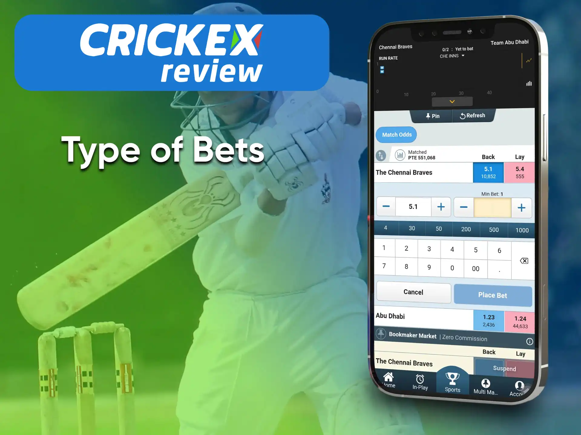 Choose a convenient option to bet with Crickex.