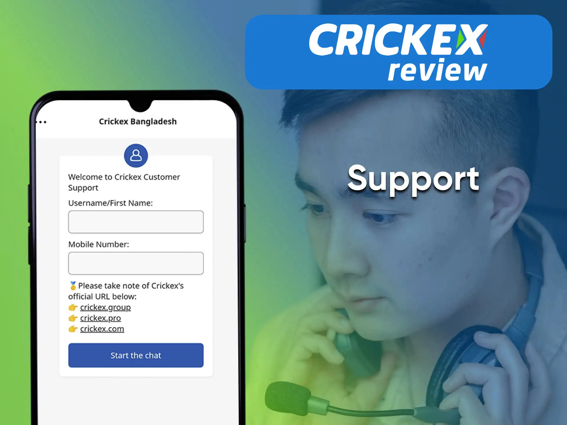 If you encounter any problems with the application, you can contact Crickex technical support.