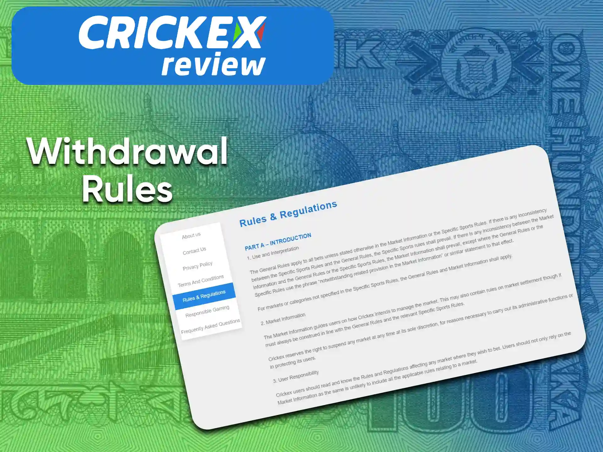 Follow the necessary conditions for withdrawing funds from Crickex.