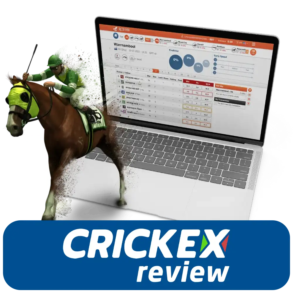 Crickex offers players to bet on horse racing.